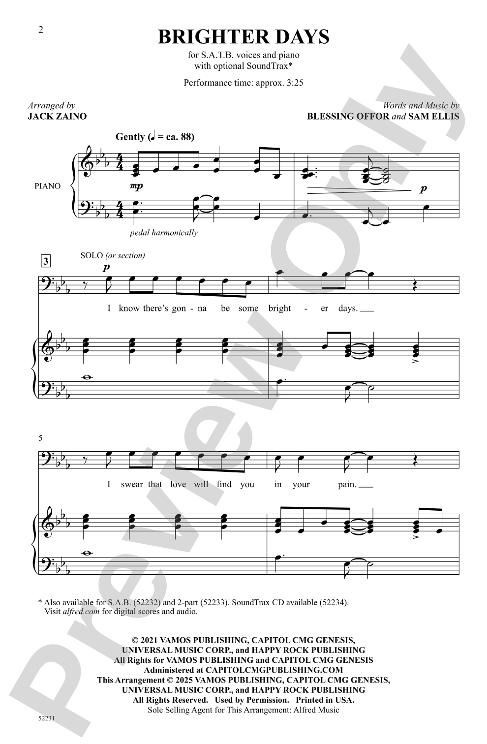 Brighter Days: SATB Choral Octavo