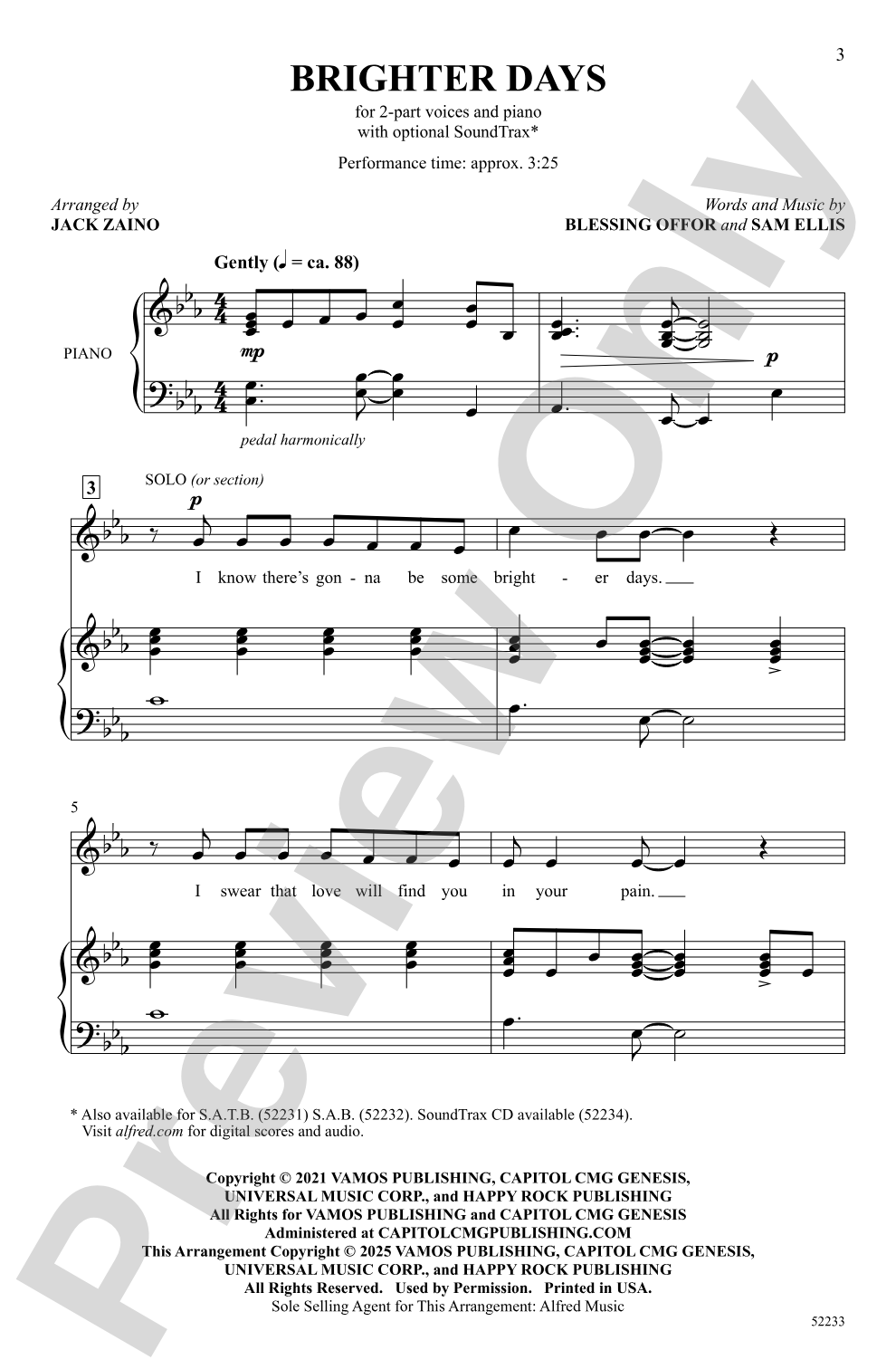 Brighter Days: 2-Part Choral Octavo