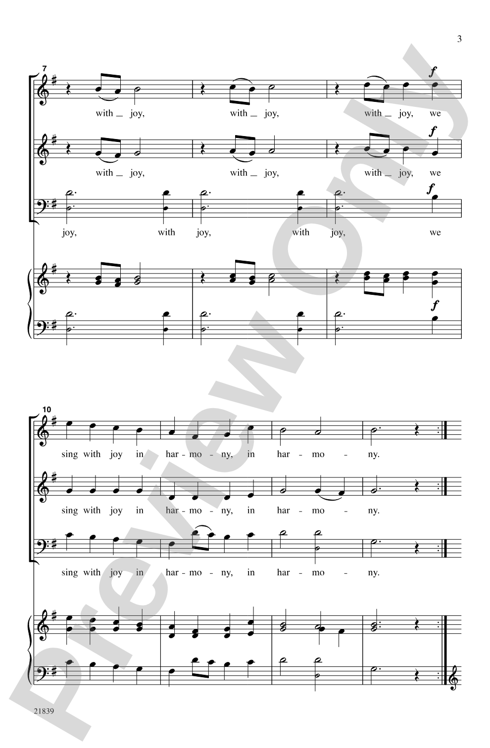 With a Joyful Song: 3-Part, <I>a cappella</I> Choral Octavo