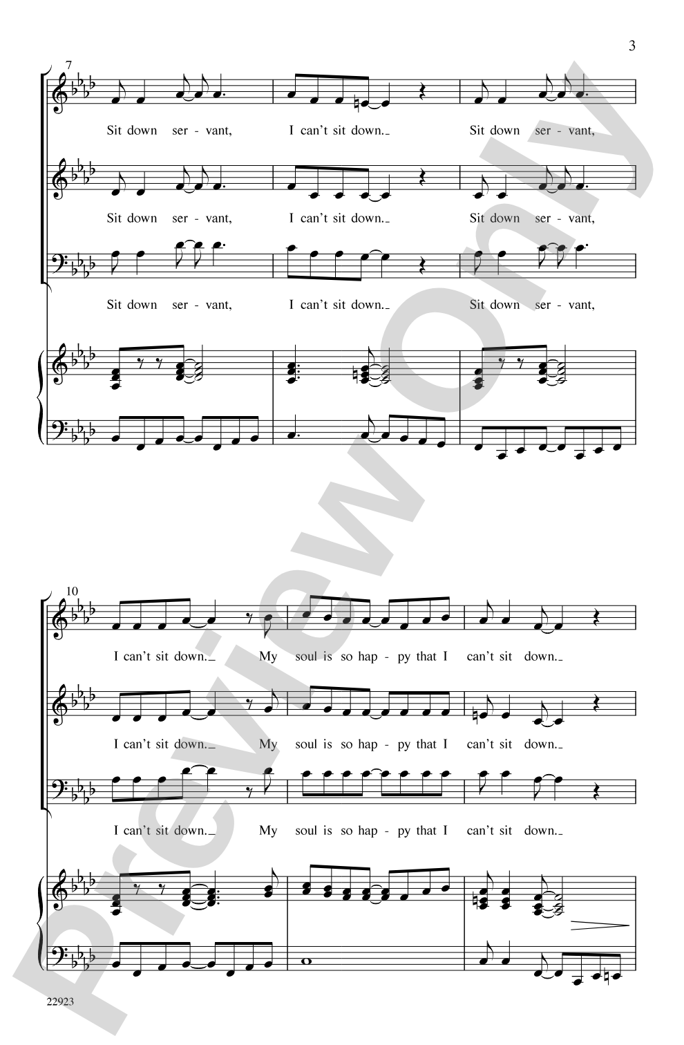 Sit Down Servant: 3-Part Choral Octavo