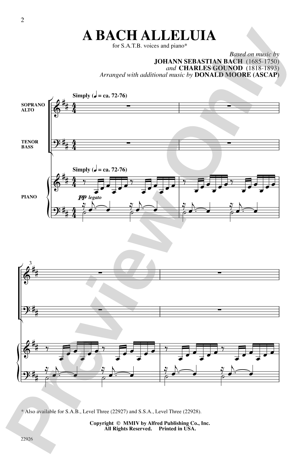 A Bach Alleluia: SATB Choral Octavo