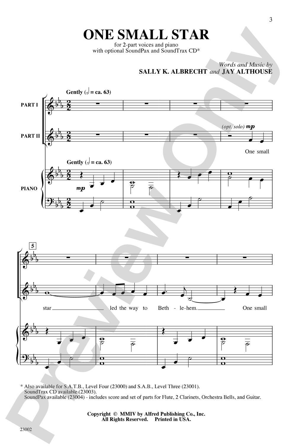 One Small Star: 2-Part Choral Octavo
