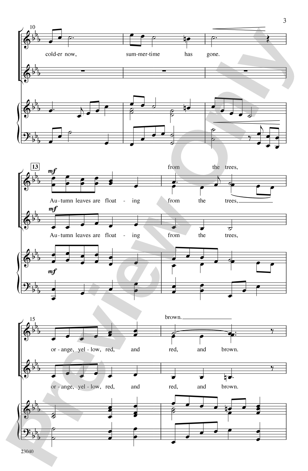Autumn: SSA Choral Octavo