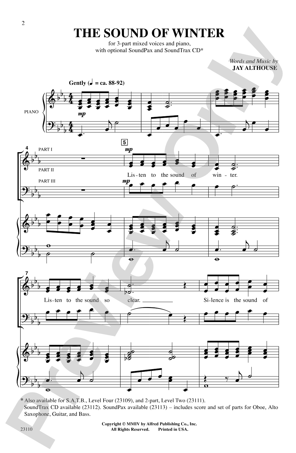 The Sound of Winter: 3-Part Choral Octavo