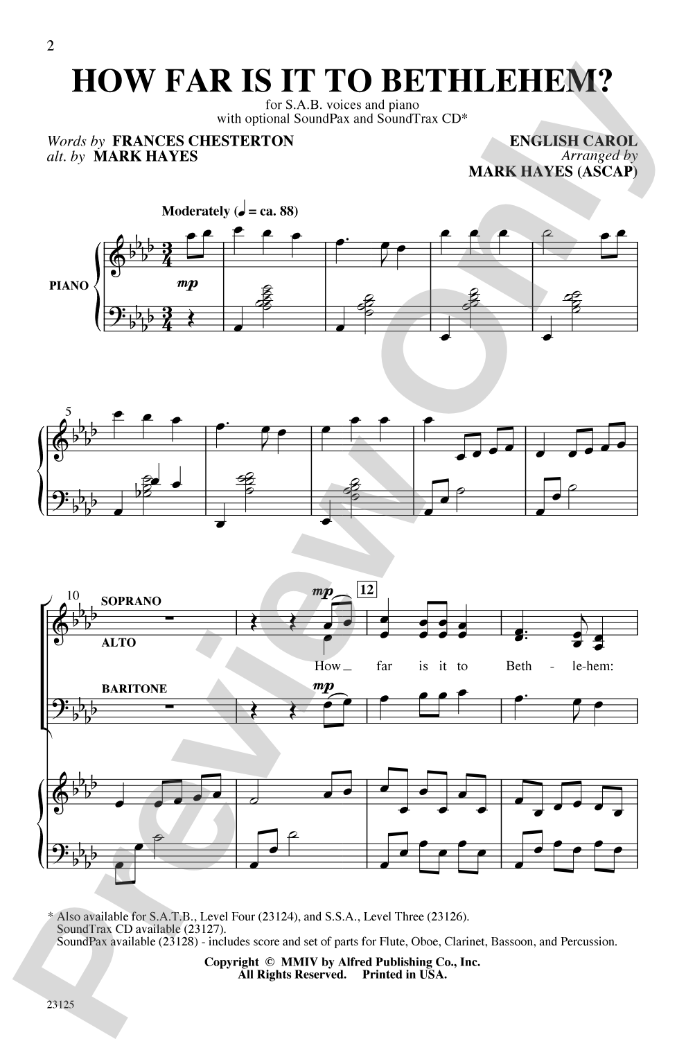 How Far Is It to Bethlehem?: SAB Choral Octavo