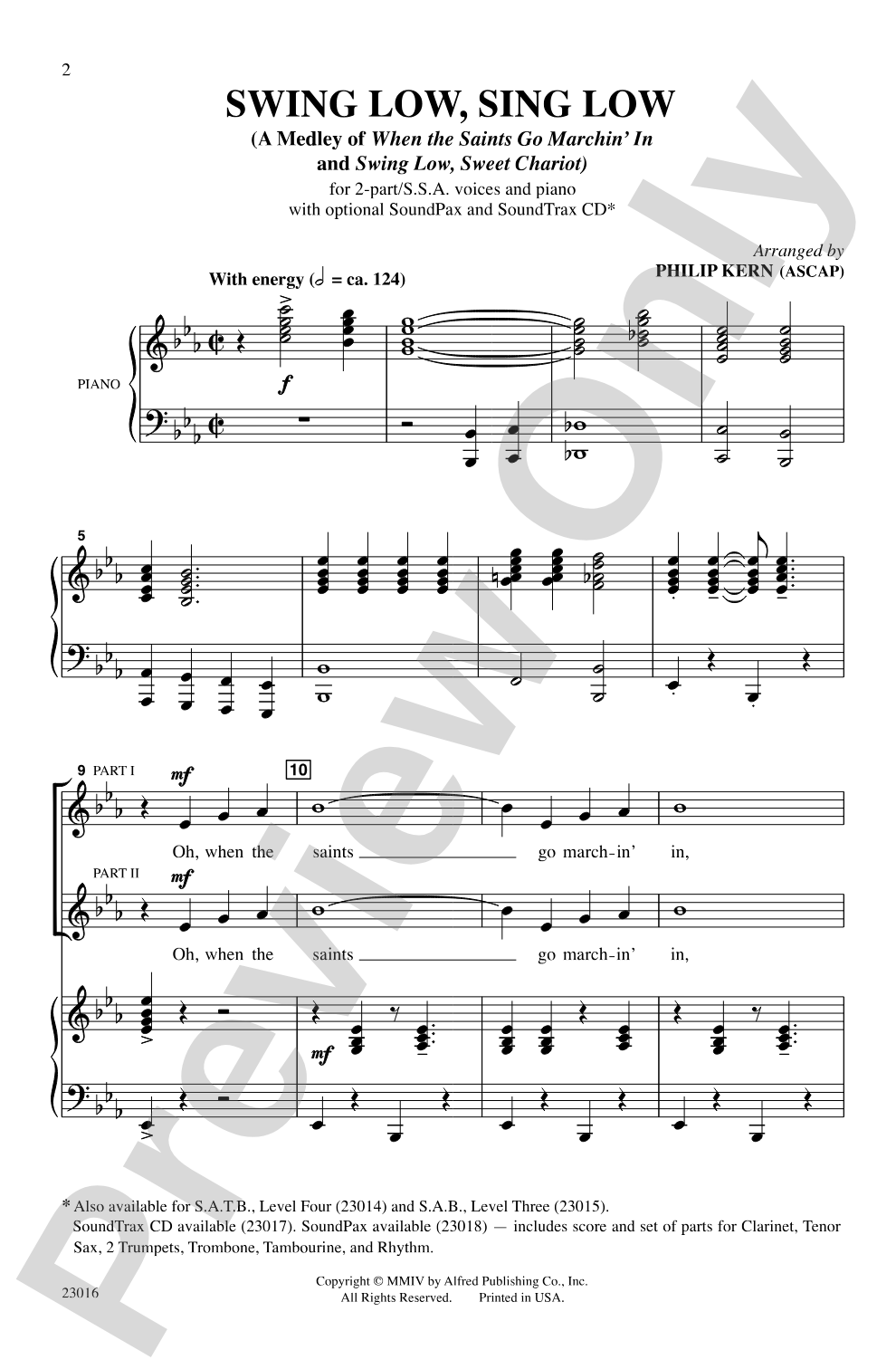 Swing Low, Sing Low: 2-Part/SSA Choral Octavo