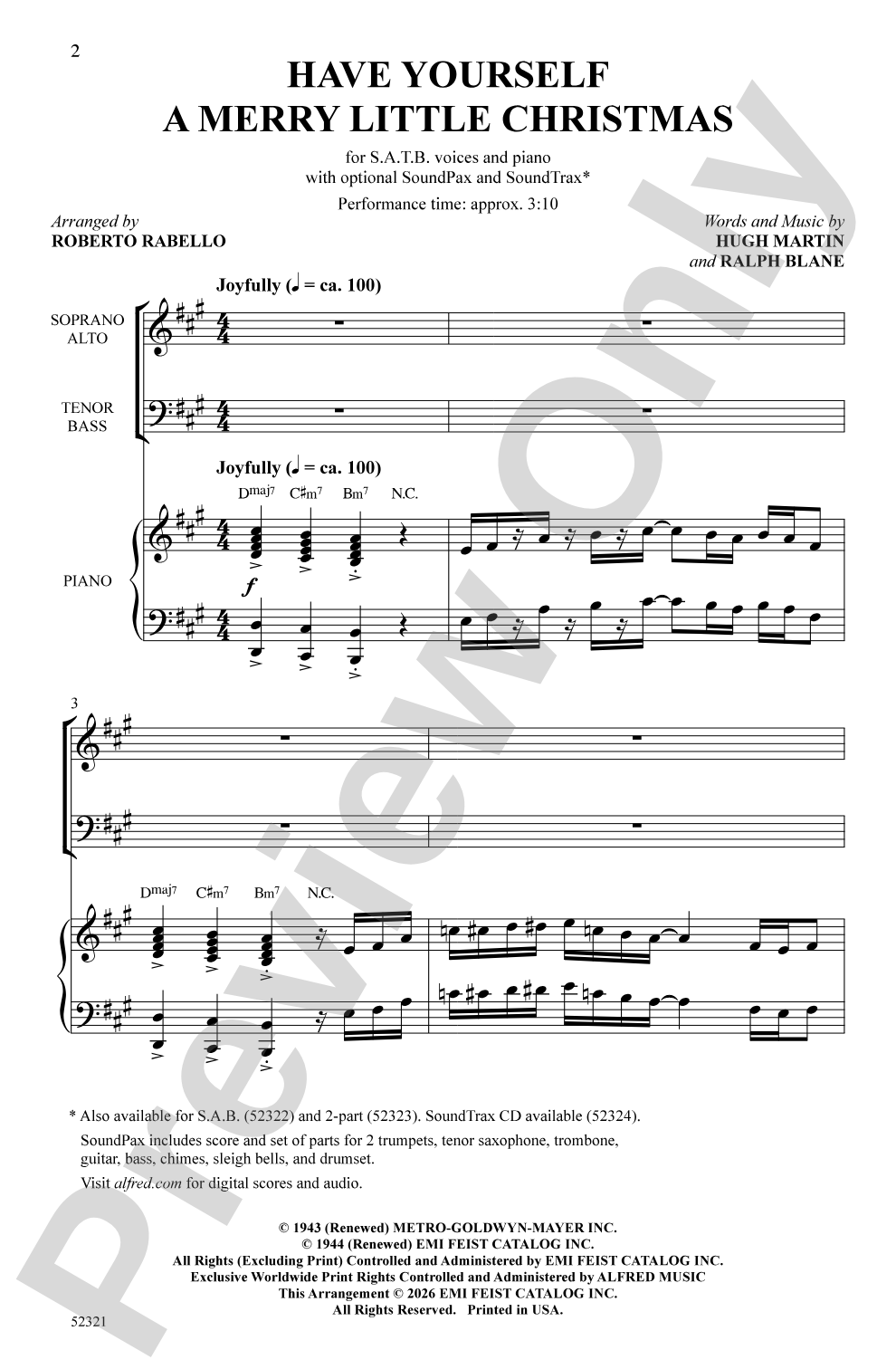 Have Yourself a Merry Little Christmas: SATB Choral Octavo