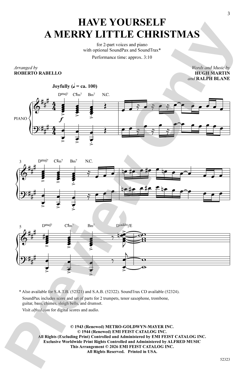 Have Yourself a Merry Little Christmas: 2-Part Choral Octavo