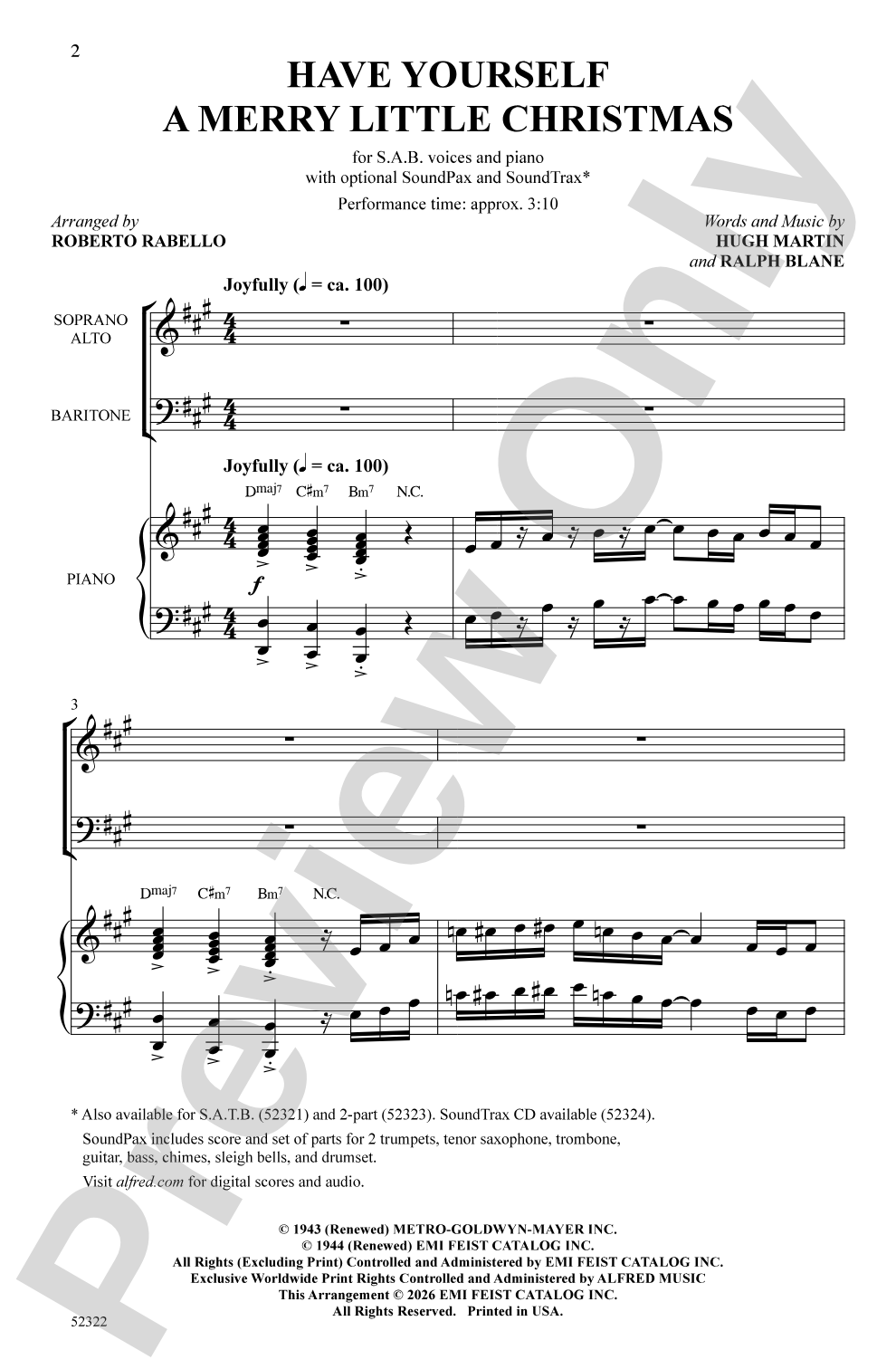 Have Yourself a Merry Little Christmas: SAB Choral Octavo