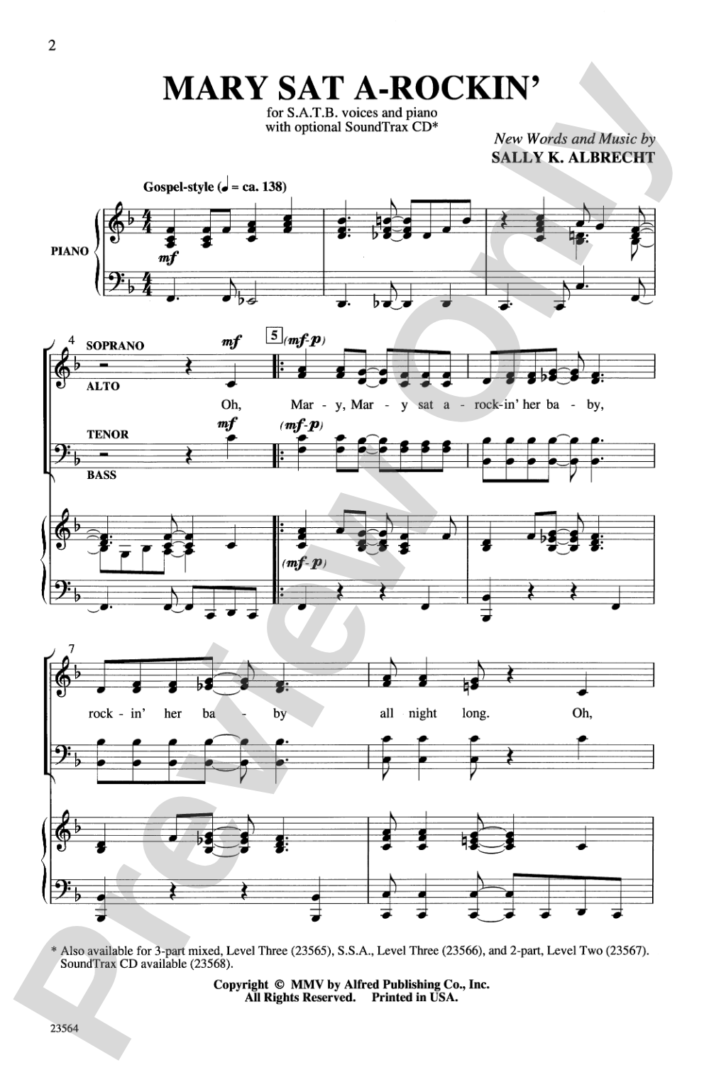 Mary Sat A-Rockin': SATB Choral Octavo