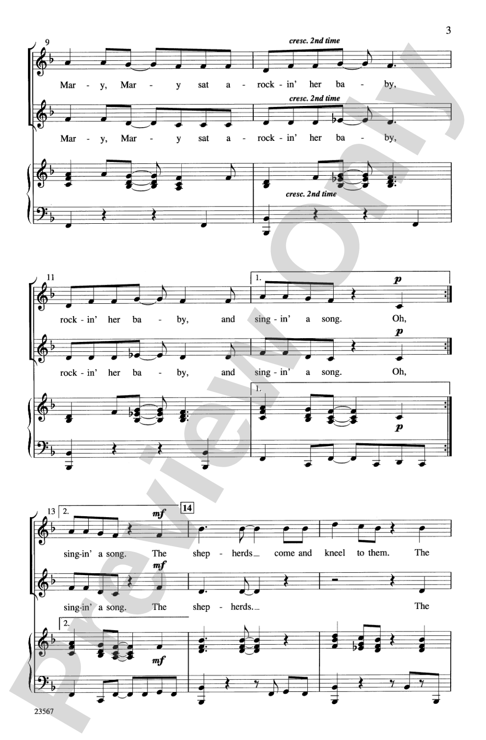 Mary Sat A-Rockin': 2-Part Choral Octavo