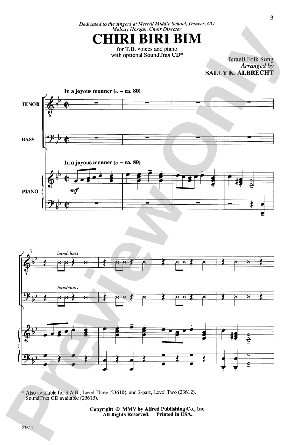 Chiri Biri Bim: TB Choral Octavo