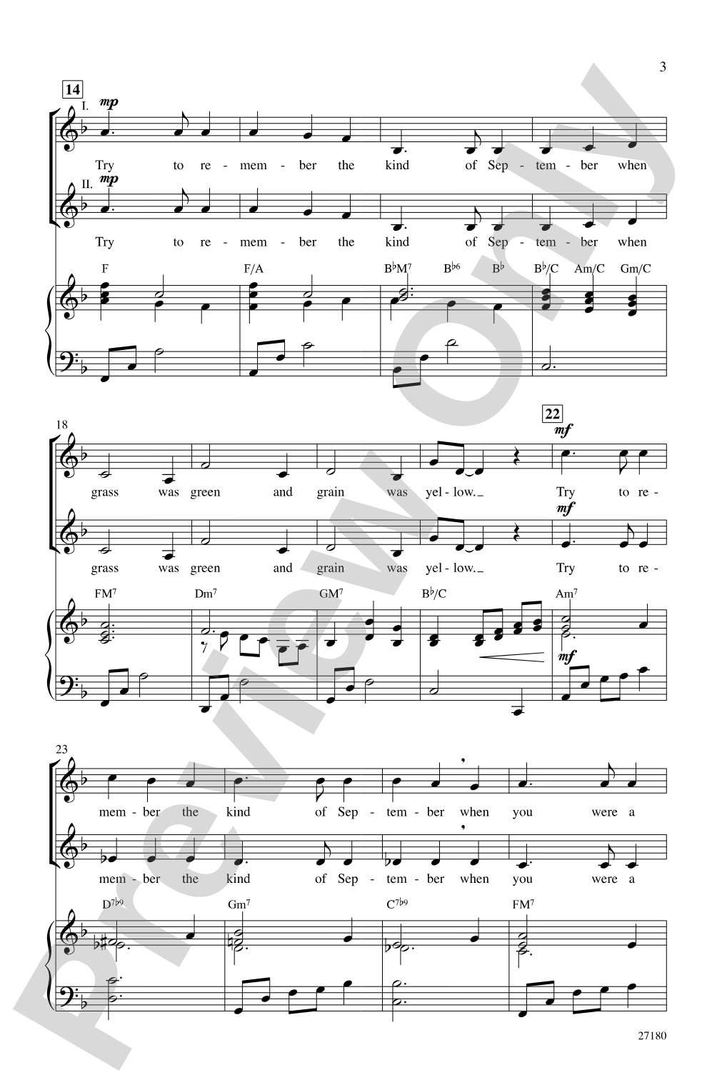 Try to Remember: 2-Part Choral Octavo