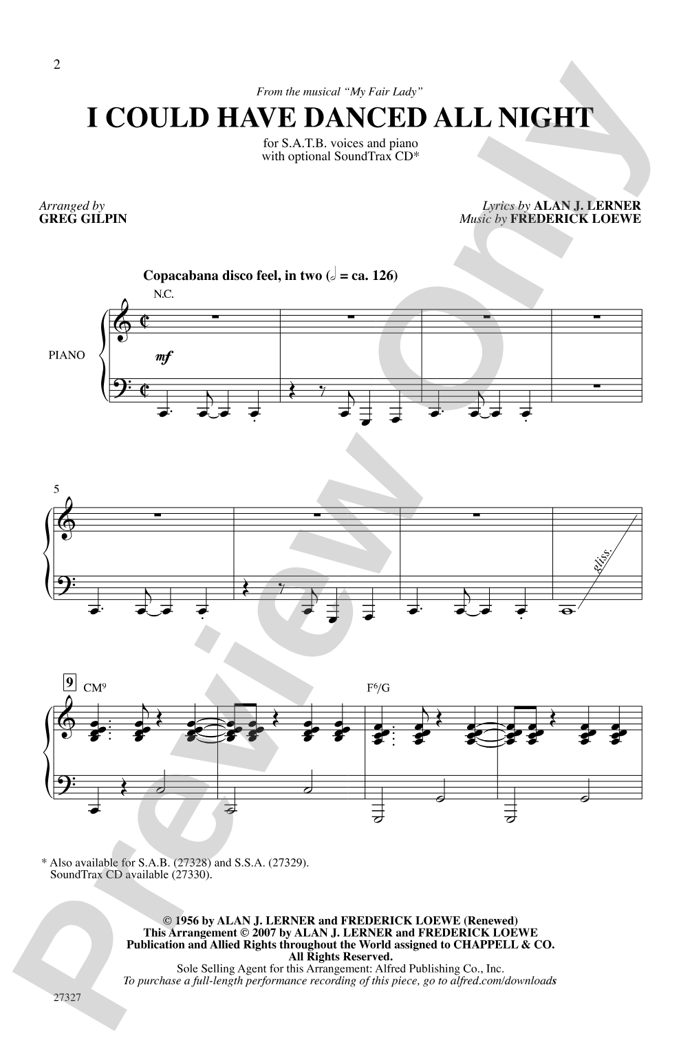 I Could Have Danced All Night: SATB Choral Octavo