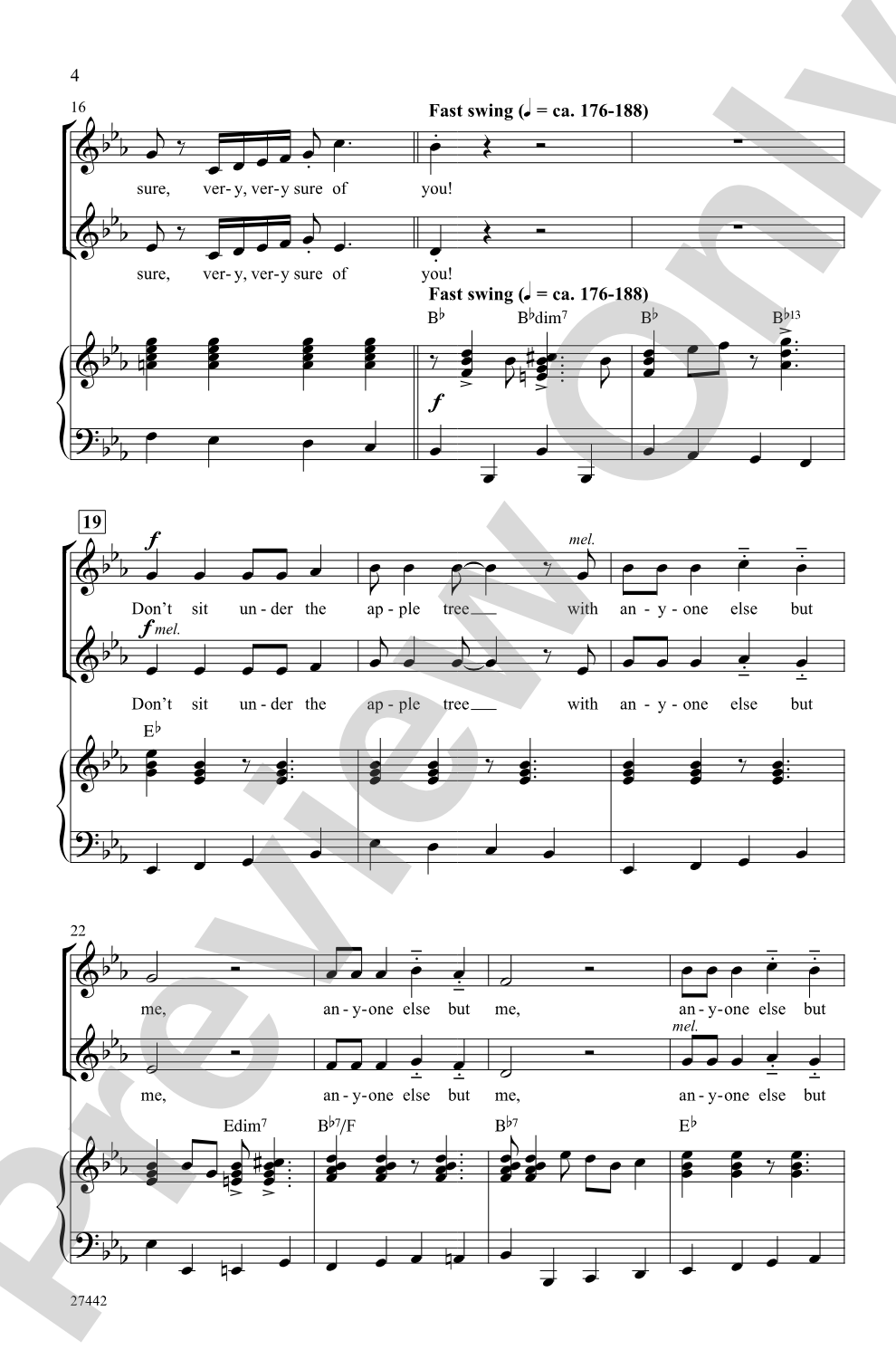 Don't Sit Under the Apple Tree: 2-Part Choral Octavo