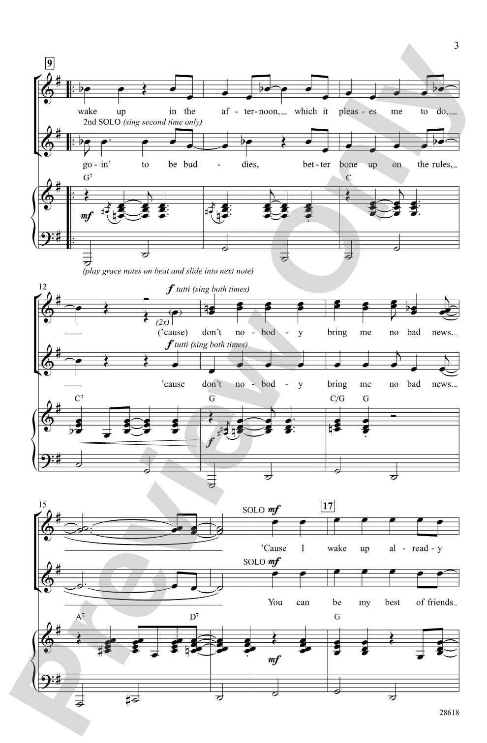 Don't Nobody Bring Me No Bad News: SSA Choral Octavo