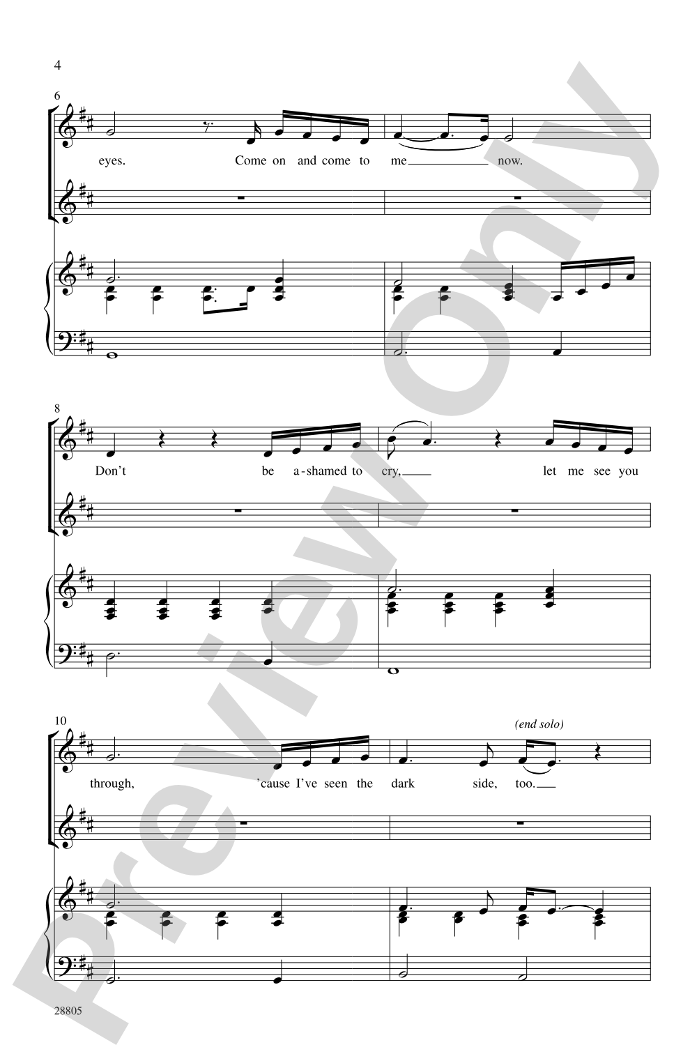 I'll Stand by You: SSA Choral Octavo