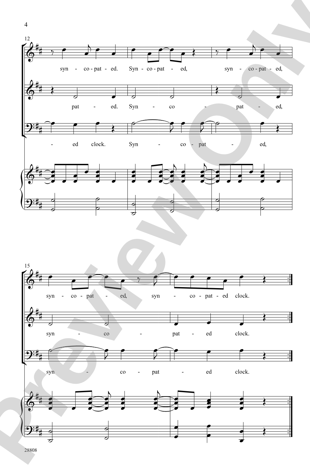 The Syncopated Clock: SAB Choral Octavo