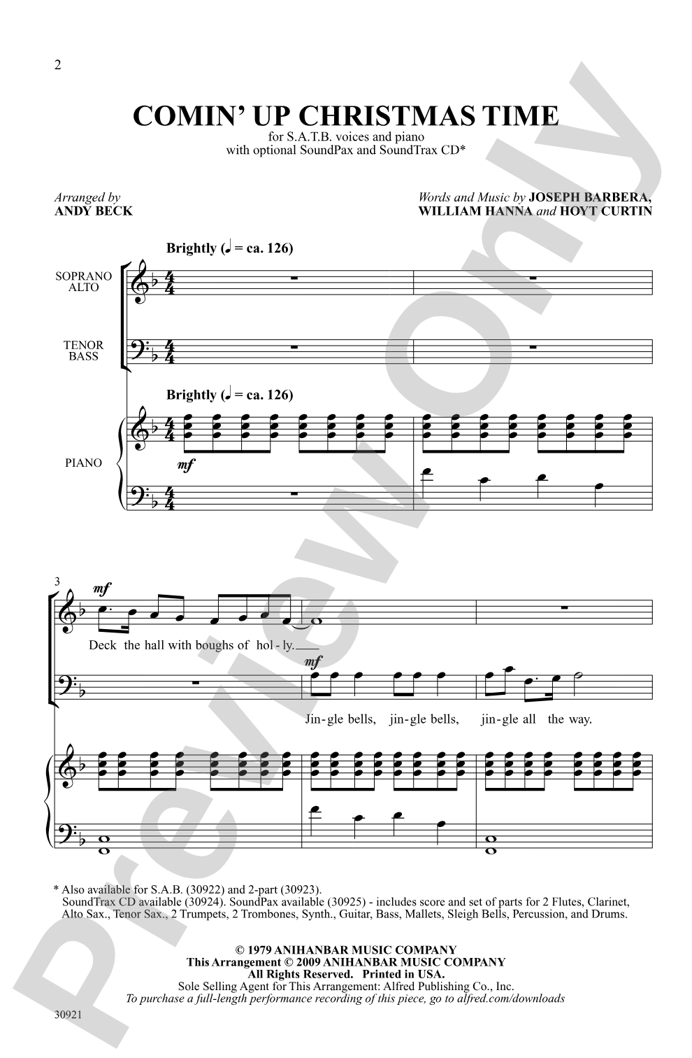 Comin' Up Christmas Time: SATB Choral Octavo
