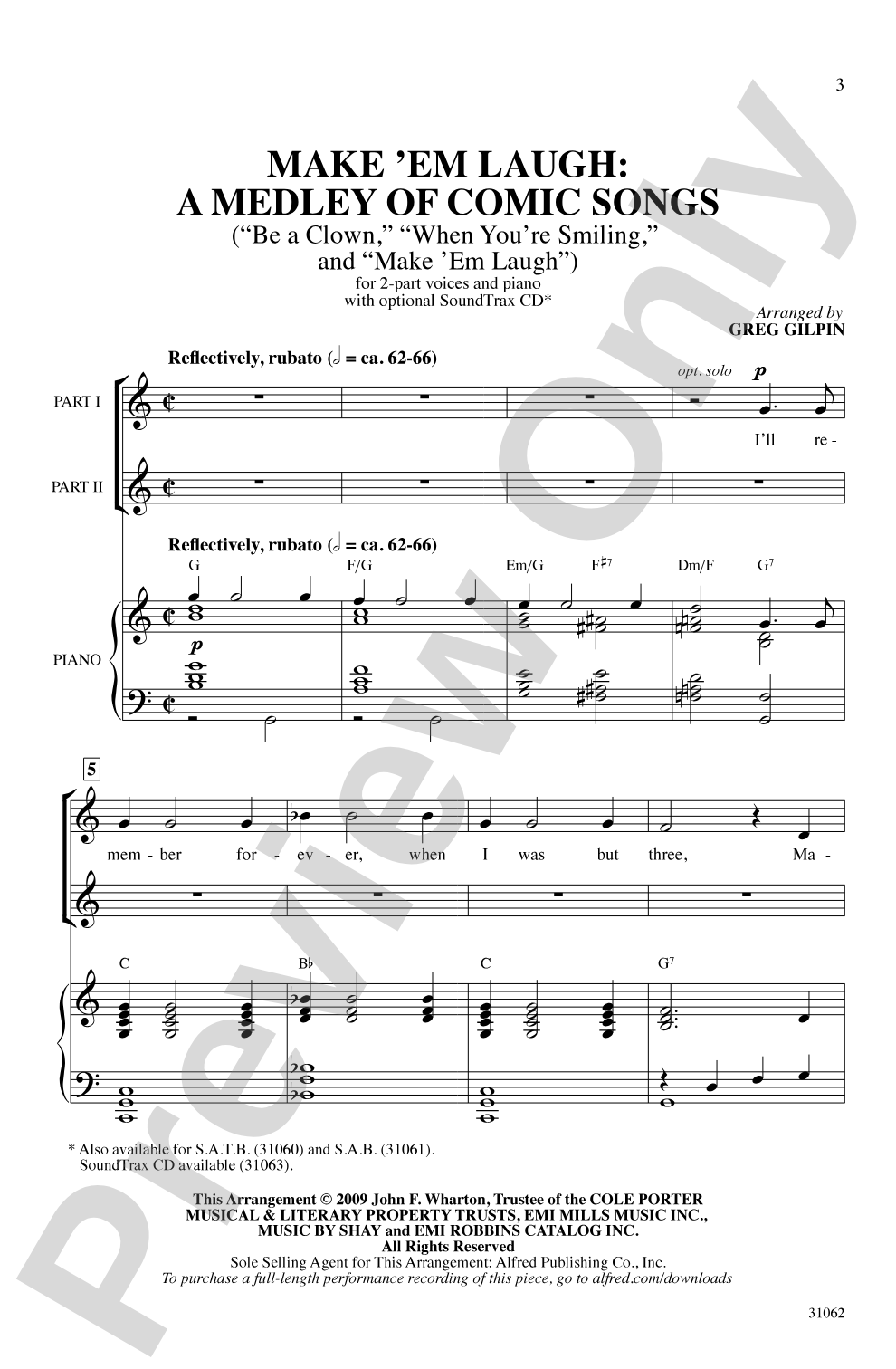 Make 'Em Laugh: A Medley of Comic Songs: 2-Part Choral Octavo