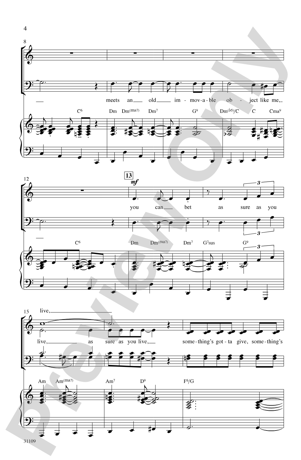 Something's Gotta Give: SATB Choral Octavo