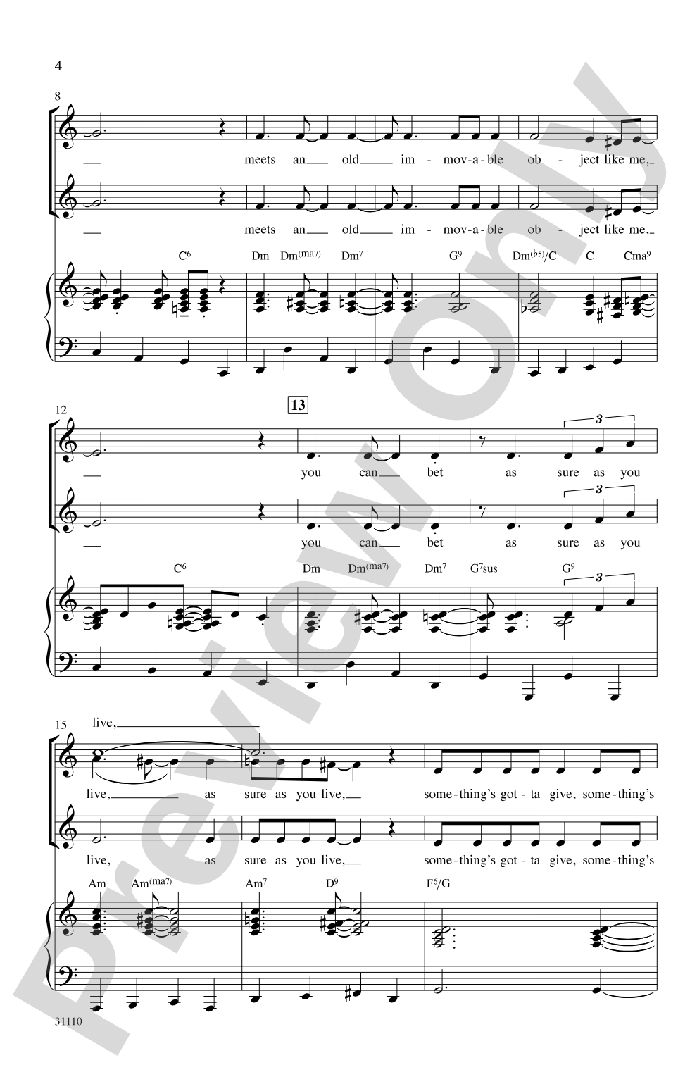 Something's Gotta Give: SSA Choral Octavo