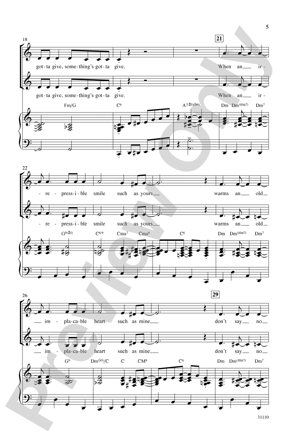 Something's Gotta Give: SSA Choral Octavo