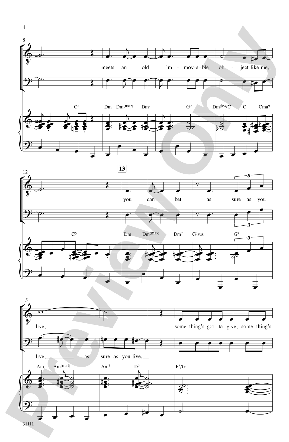 Something's Gotta Give: TTBB Choral Octavo