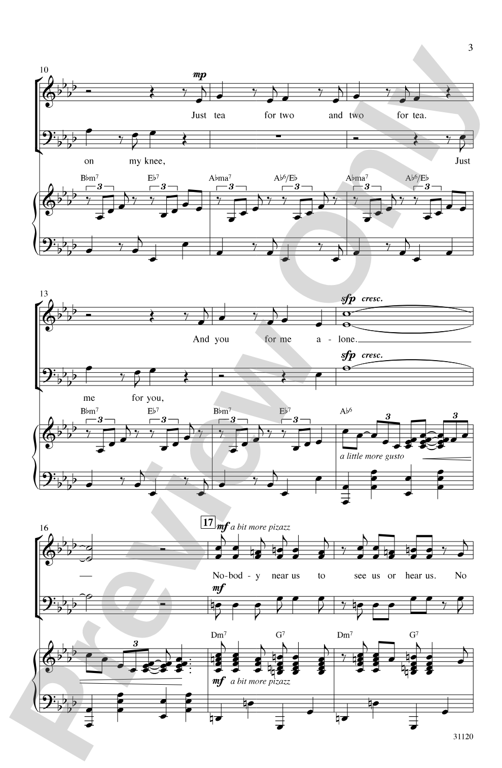 Tea for Two: SAB Choral Octavo