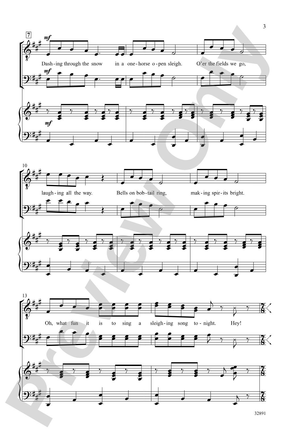 Jingle Bells: TTBB Choral Octavo