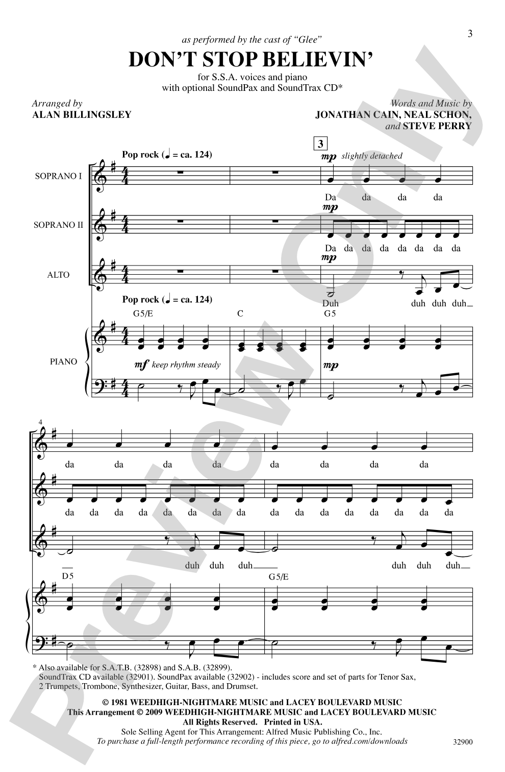 Don't Stop Believin': SSA Choral Octavo