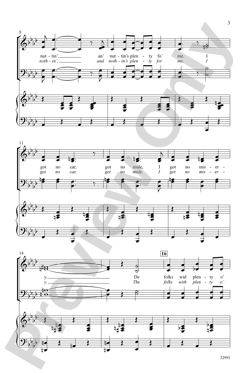 I Got Plenty o' Nuttin': SATB Choral Octavo
