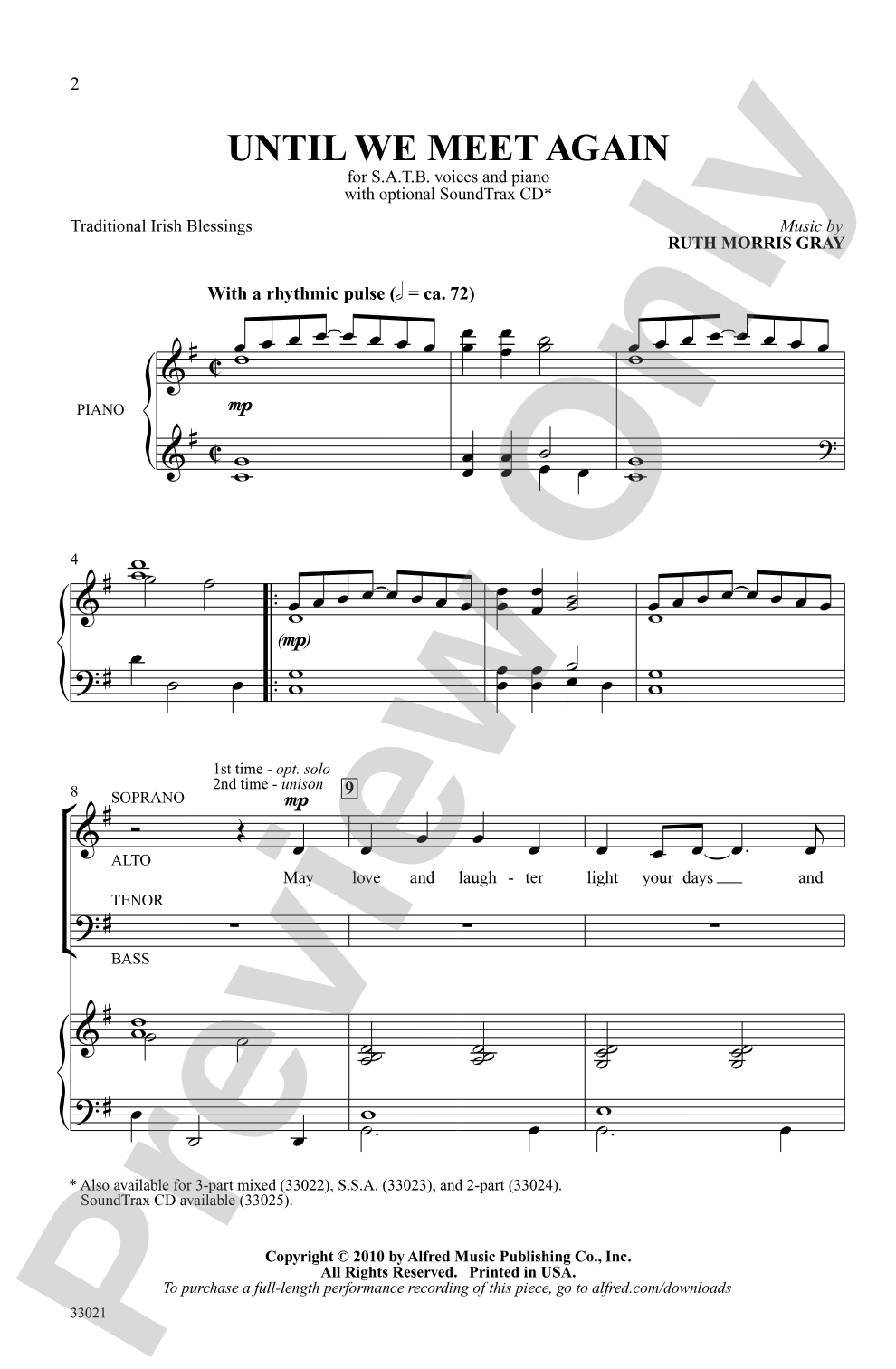 Until We Meet Again: SATB Choral Octavo