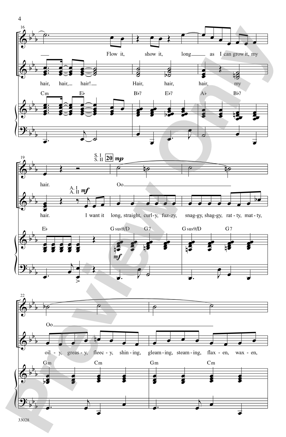 Hair: A Choral Medley: SSA Choral Octavo