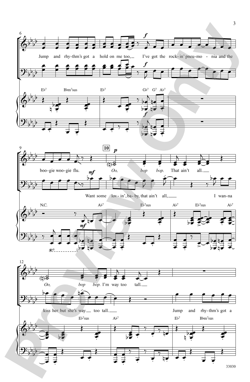 Rocking Pneumonia and the Boogie Woogie Flu: SATB Choral Octavo