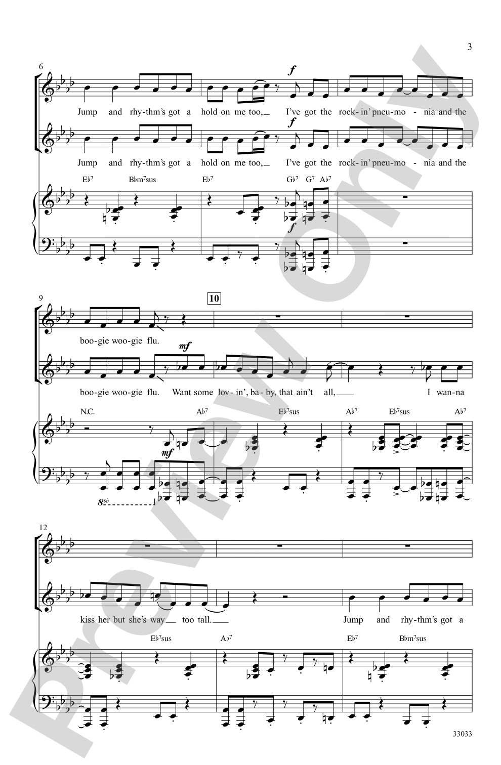 Rocking Pneumonia and the Boogie Woogie Flu: 2-Part Choral Octavo