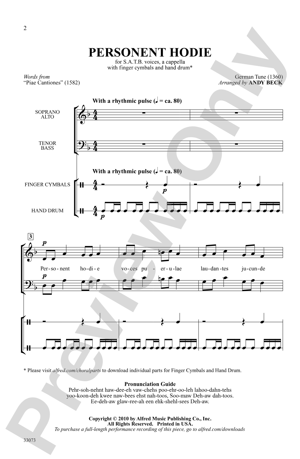 Personent Hodie: SATB <i>a cappella</i> Choral Octavo