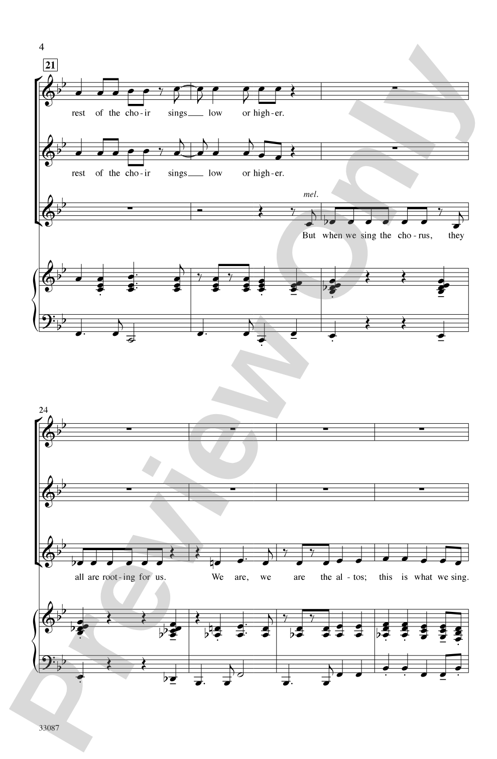 One for the Altos: SSA Choral Octavo