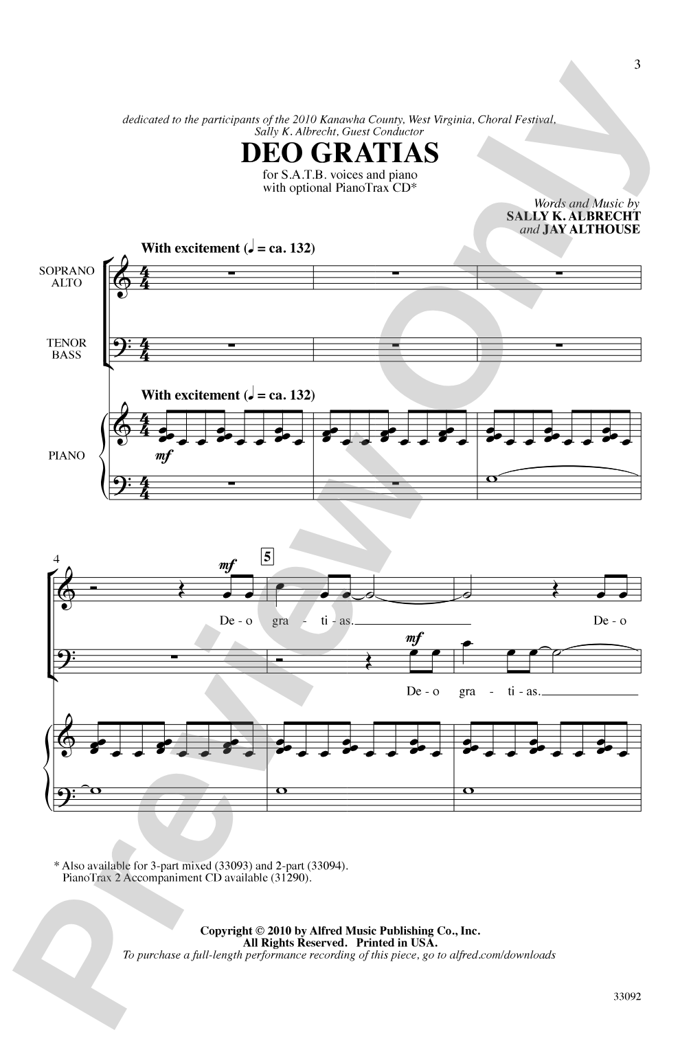 Deo Gratias: SATB Choral Octavo