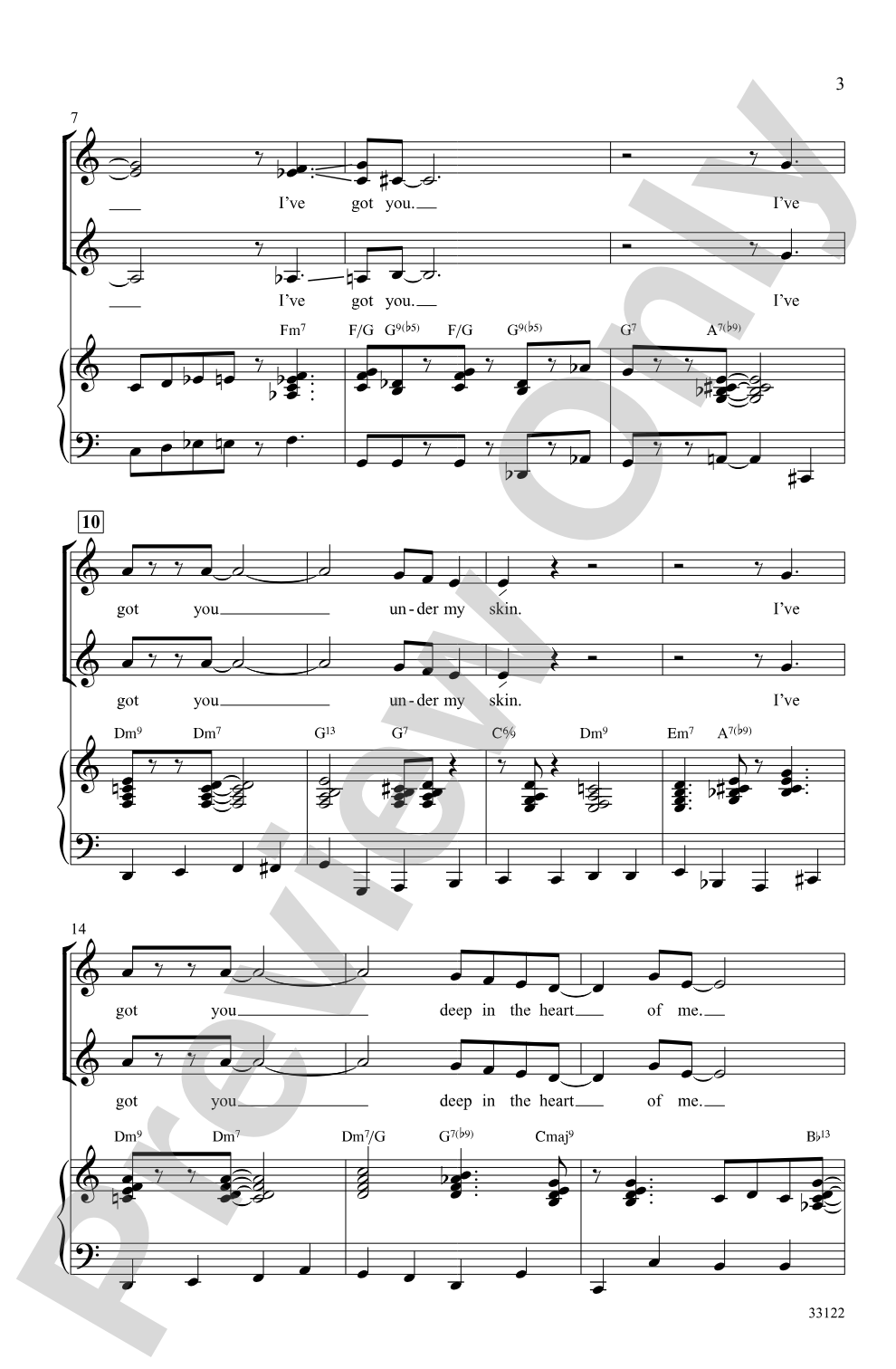 I've Got You Under My Skin: SSA Choral Octavo