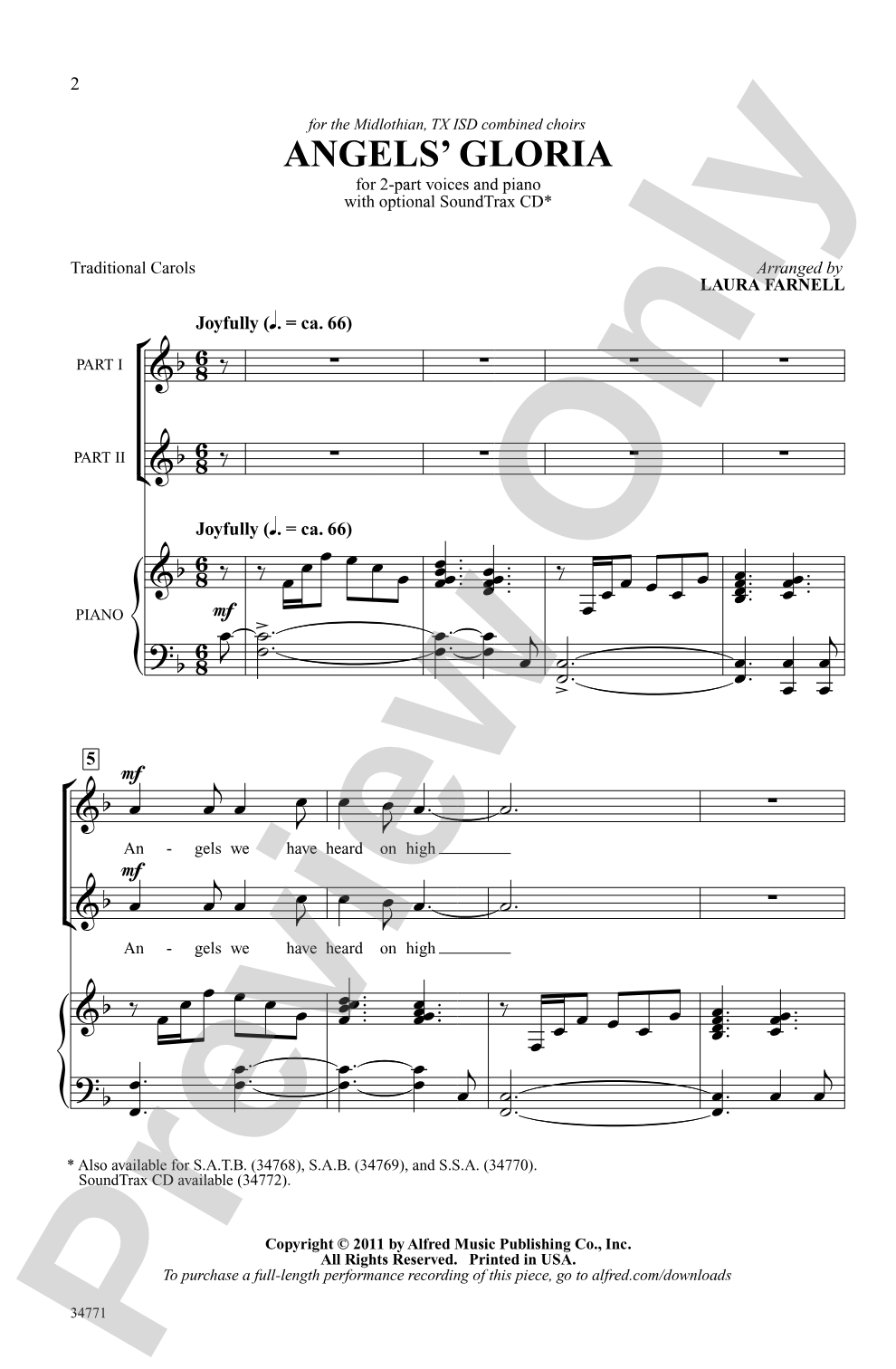 Angels' Gloria: 2-Part Choral Octavo