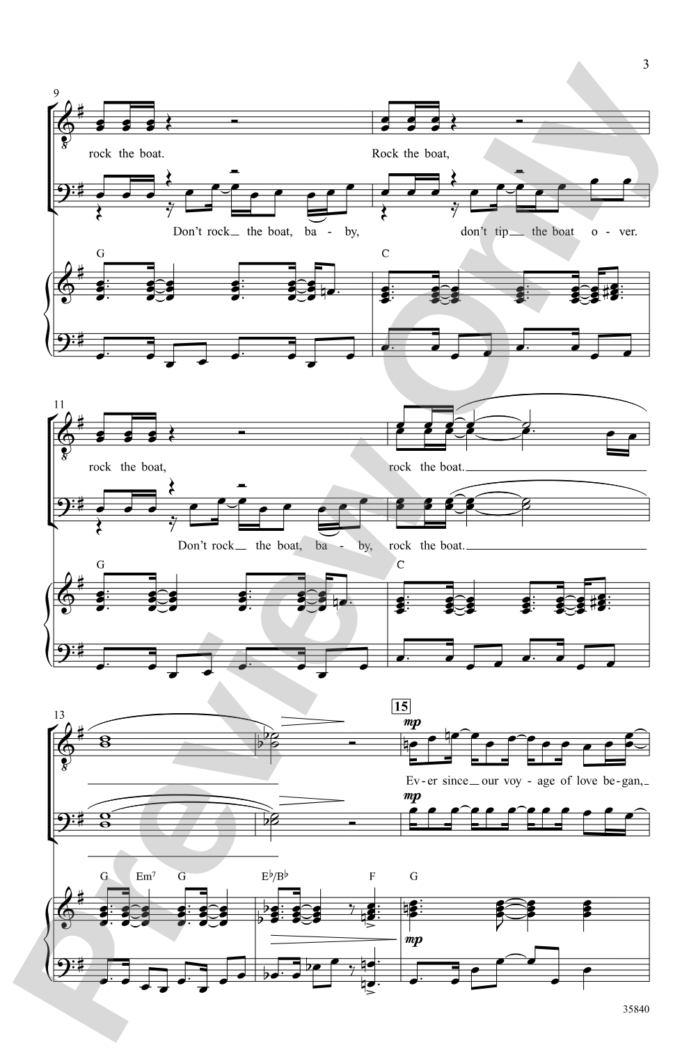 Rock the Boat: TTBB Choral Octavo