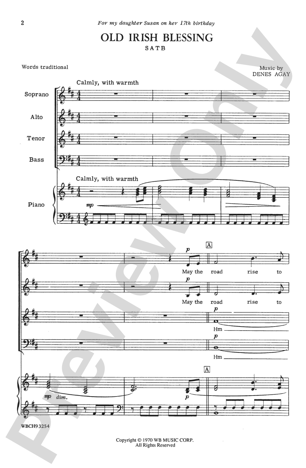 Old Irish Blessing: SATB Choral Octavo
