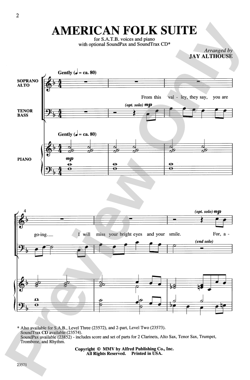 American Folk Suite: SATB Choral Octavo