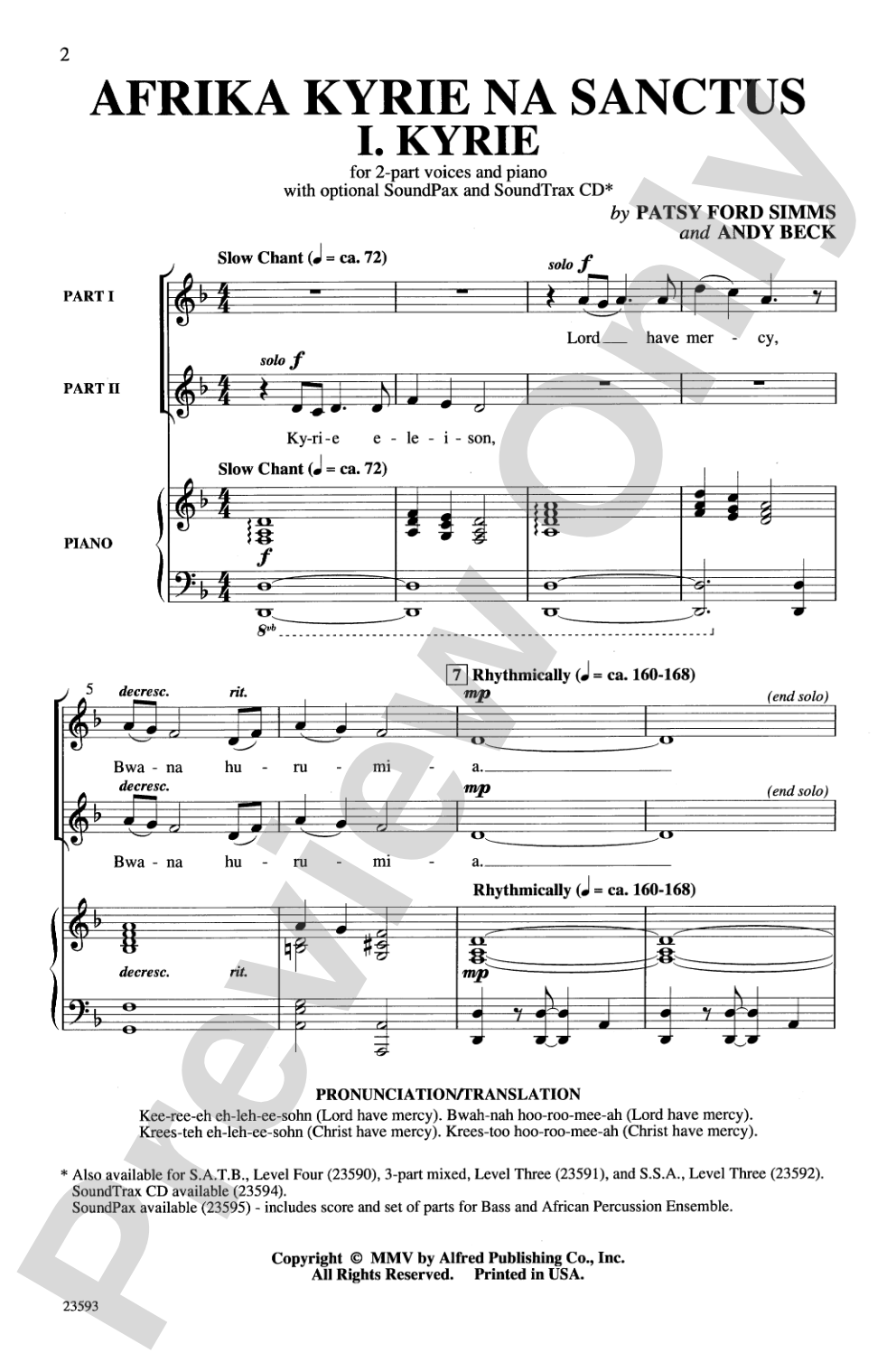 Afrika Kyrie na Sanctus: 2-Part Choral Octavo