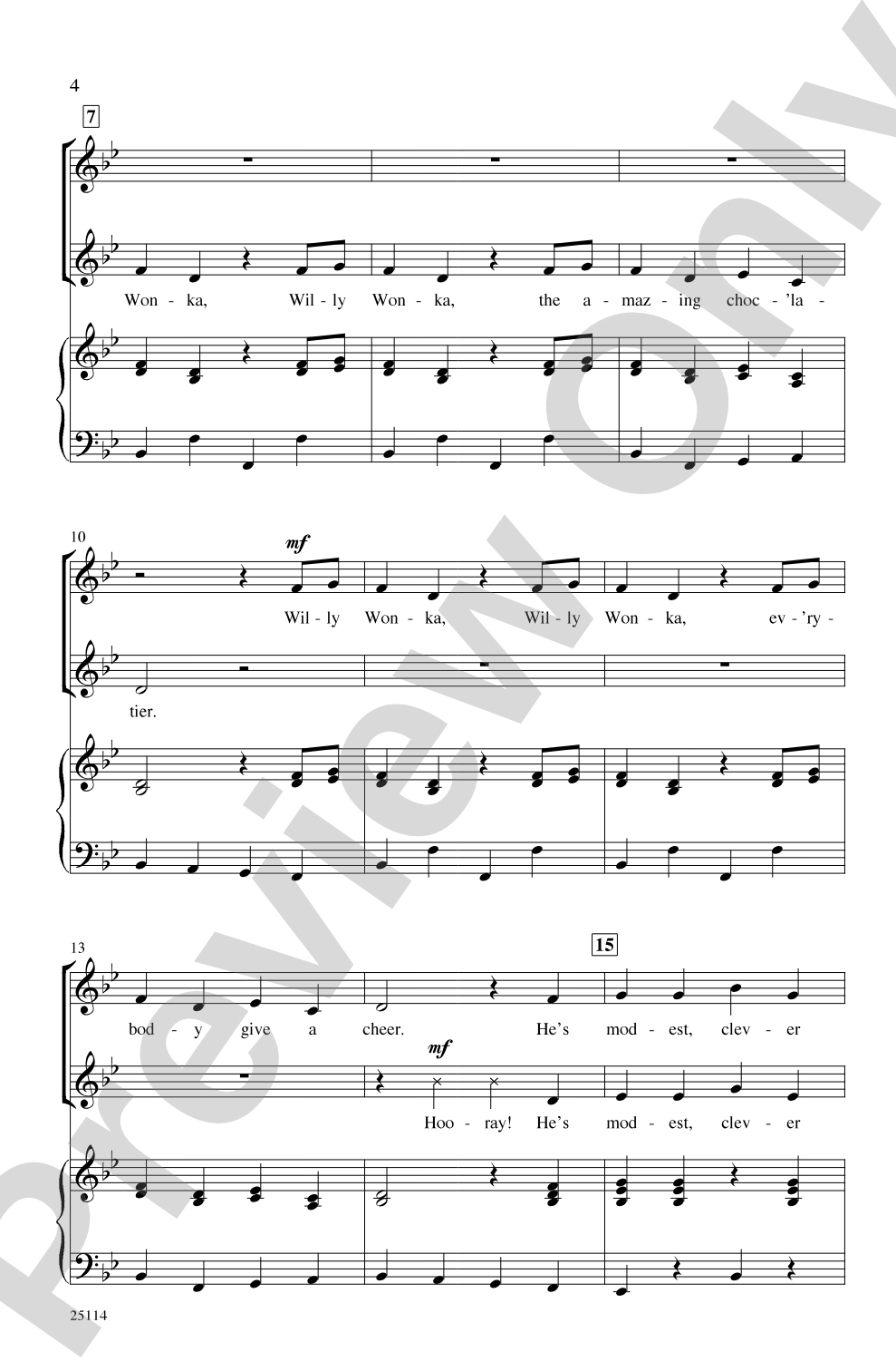 Wonka's Welcome Song (from <I>Charlie and the Chocolate Factory</I>): 2-Part Choral Octavo