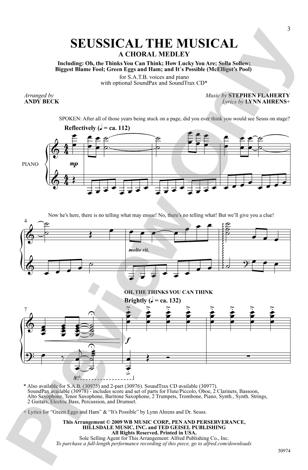 Seussical the Musical: A Choral Medley: SATB Choral Octavo