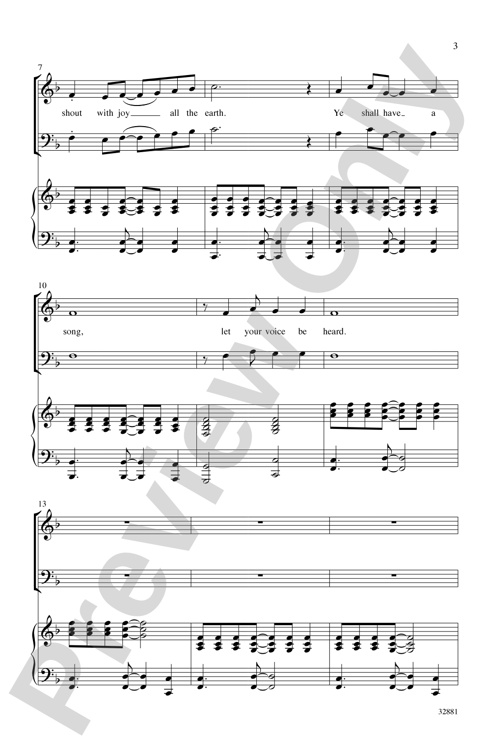Ye Shall Have a Song: SATB Choral Octavo