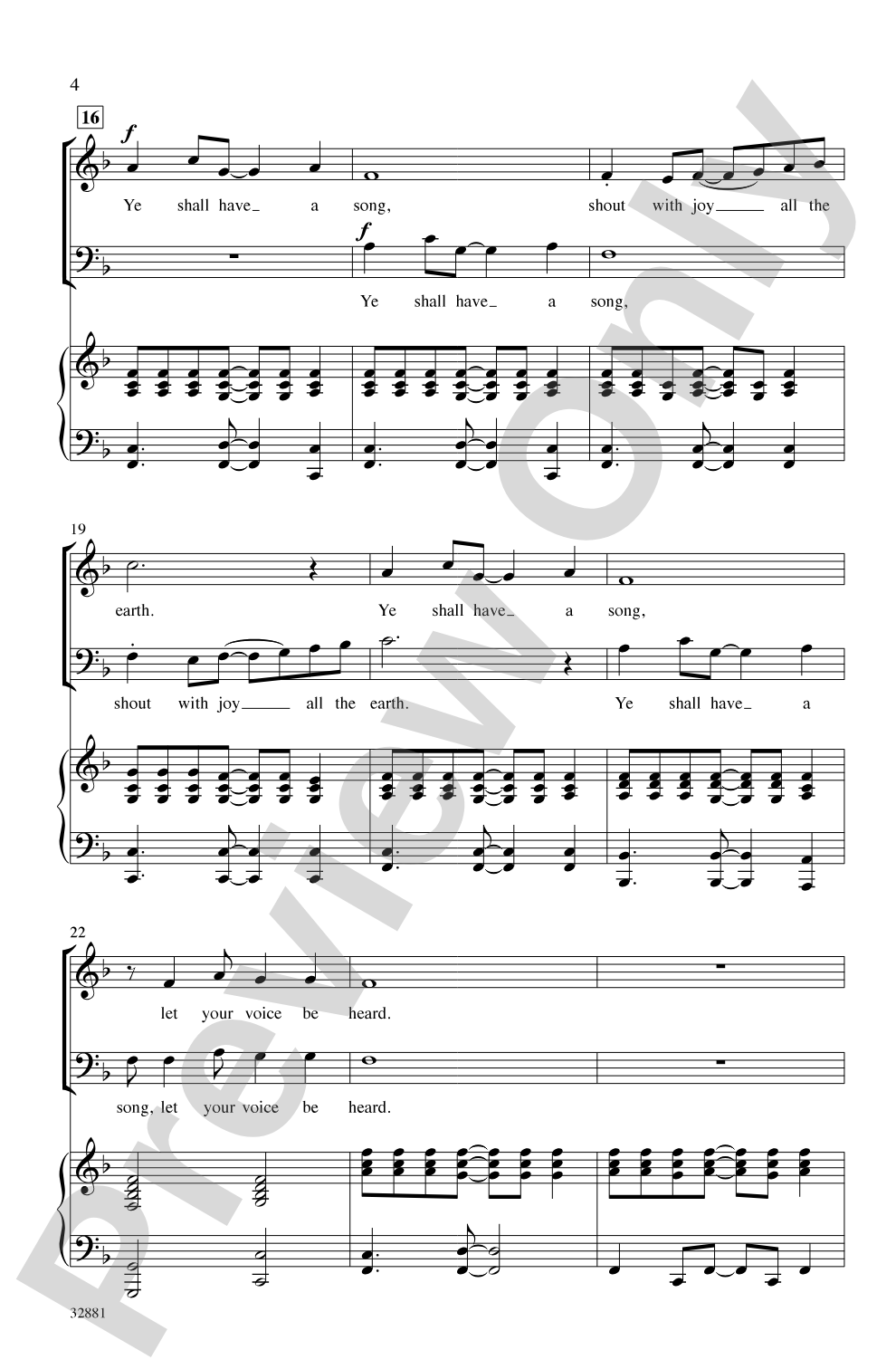 Ye Shall Have a Song: SATB Choral Octavo