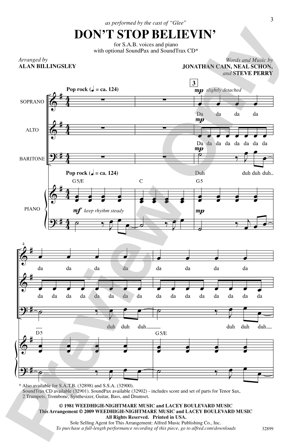 Don't Stop Believin': SAB Choral Octavo